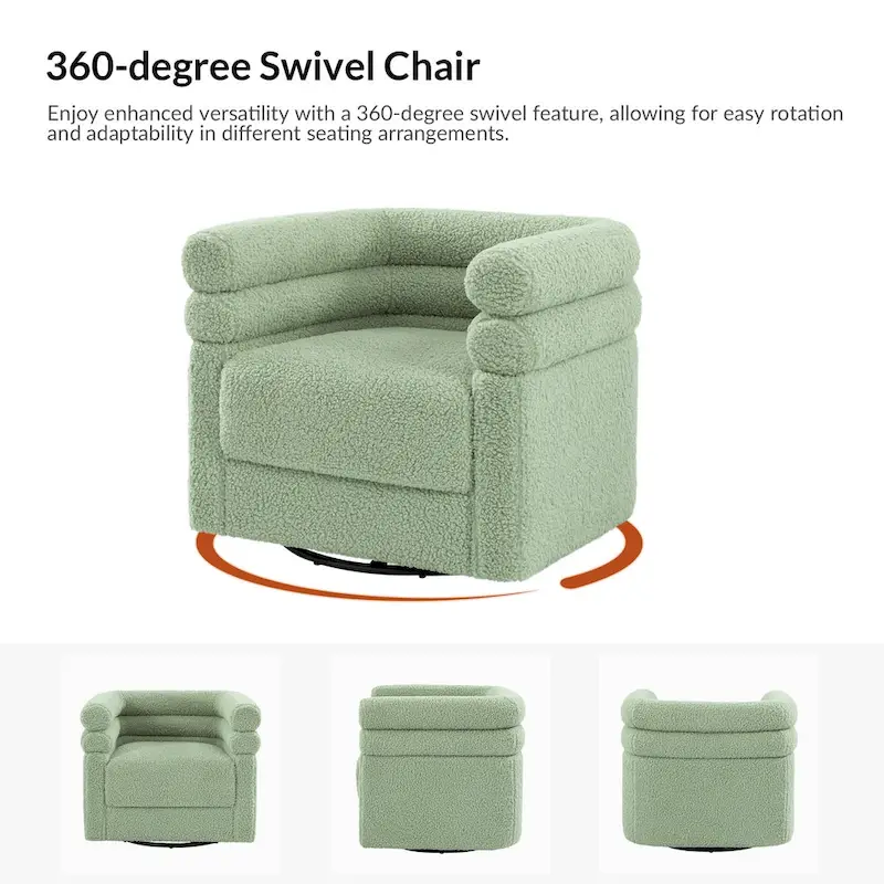 Rosa Modern Boucle Swivel Chair with Pillow Set of 2 by HULALA HOME