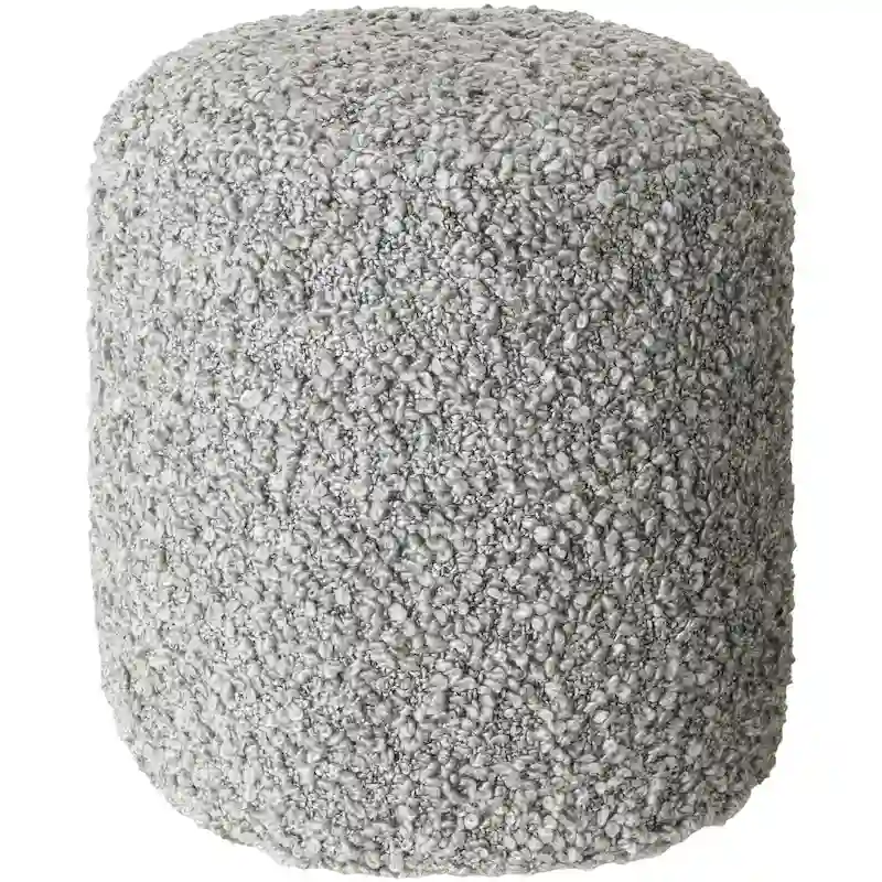 Mohave Shaggy Boucle 18-inch Tall Polyester Pouf