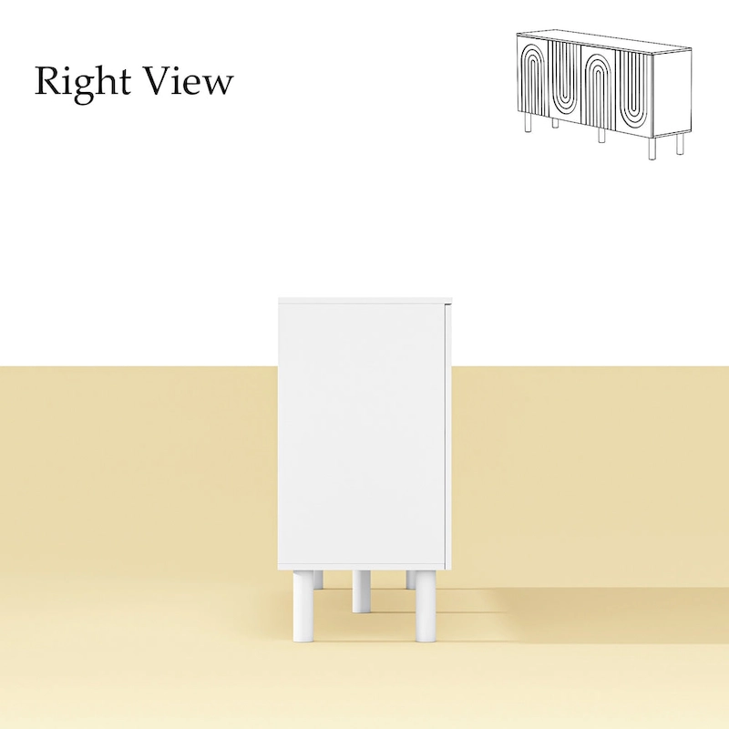 White MDF Sideboard Bookcase Kitchen Cabinet Buffet Credenza End Table