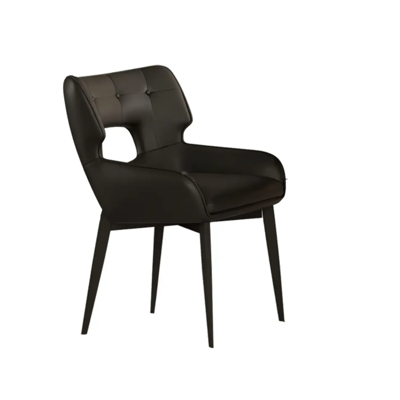 Modern Faux Leather Open Back Arm Dining Chair