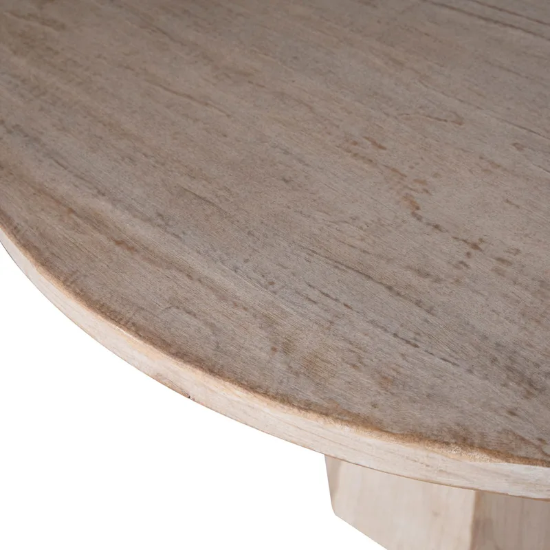 Xavier 48-inch Round Reclaimed Pine Light Wash Pedestal Dining Table