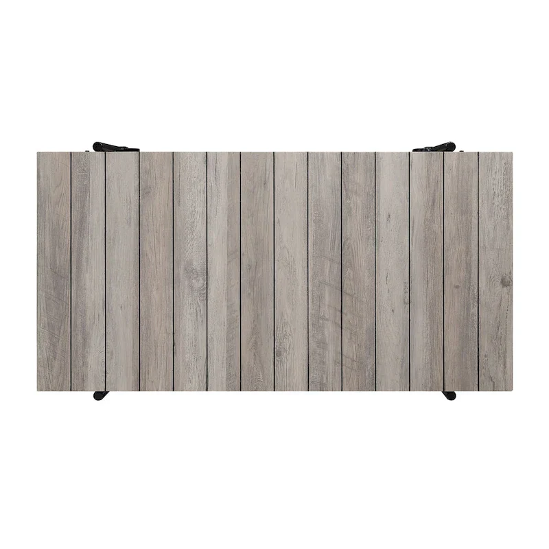 Black Farmhouse Steel 2-Piece Coffee Table Set with Wheels