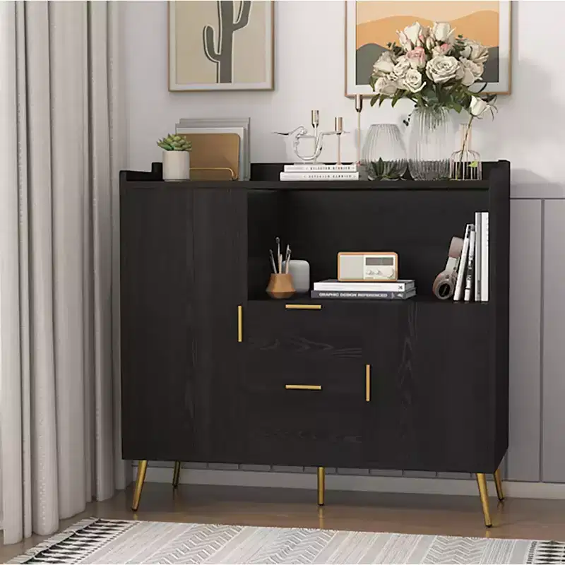 Buffet Cabinet with Drawers, 40 in Sideboard Buffet Storage Cabinet with Shelves and Doors