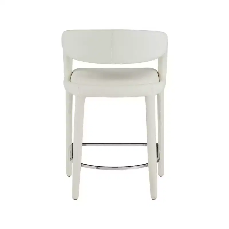 Meridian Furniture,Sylvester Cream Vegan Leather Stool
