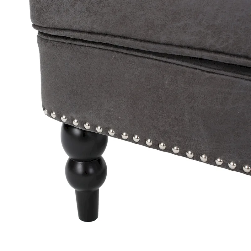 Slate 28 Button Tufted Club Chair with Nailheads
