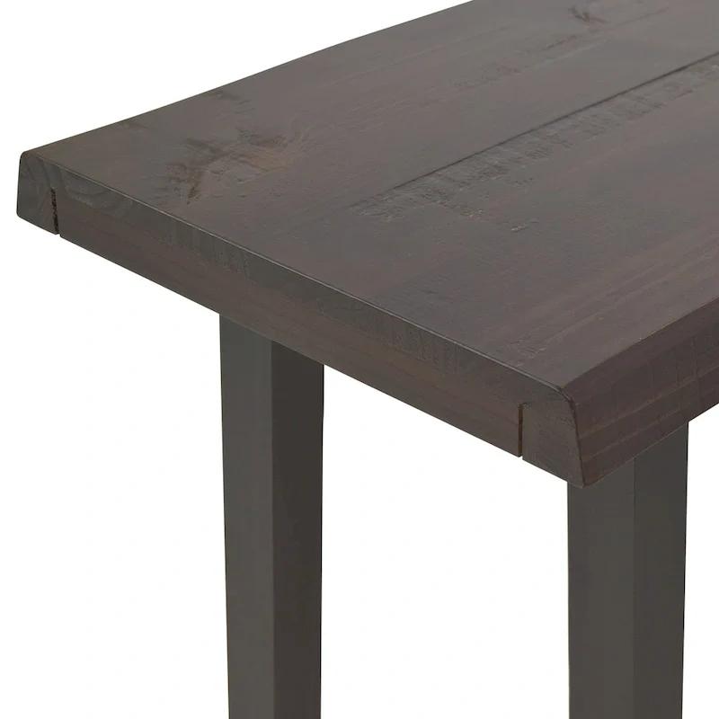 Steve Silver Joliet Live Edge Distressed Cherry and Ebony Console Bar Table