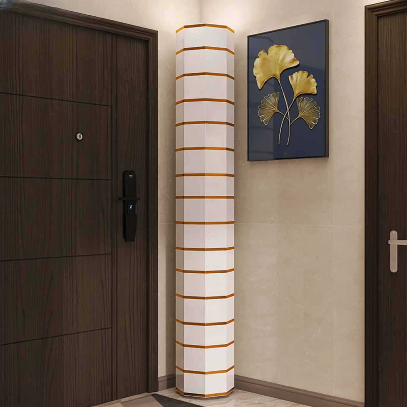 Rotating Glam White Metal Hexagon Entryway Shoe Cabinet