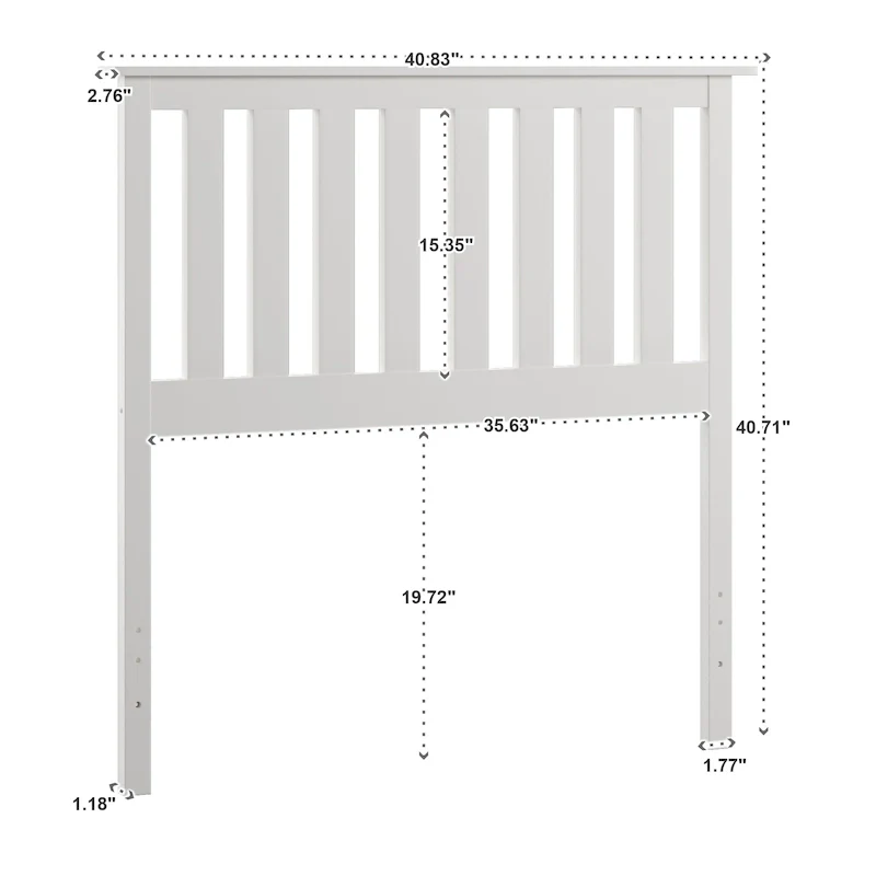 White Slatted Wooden Headboard