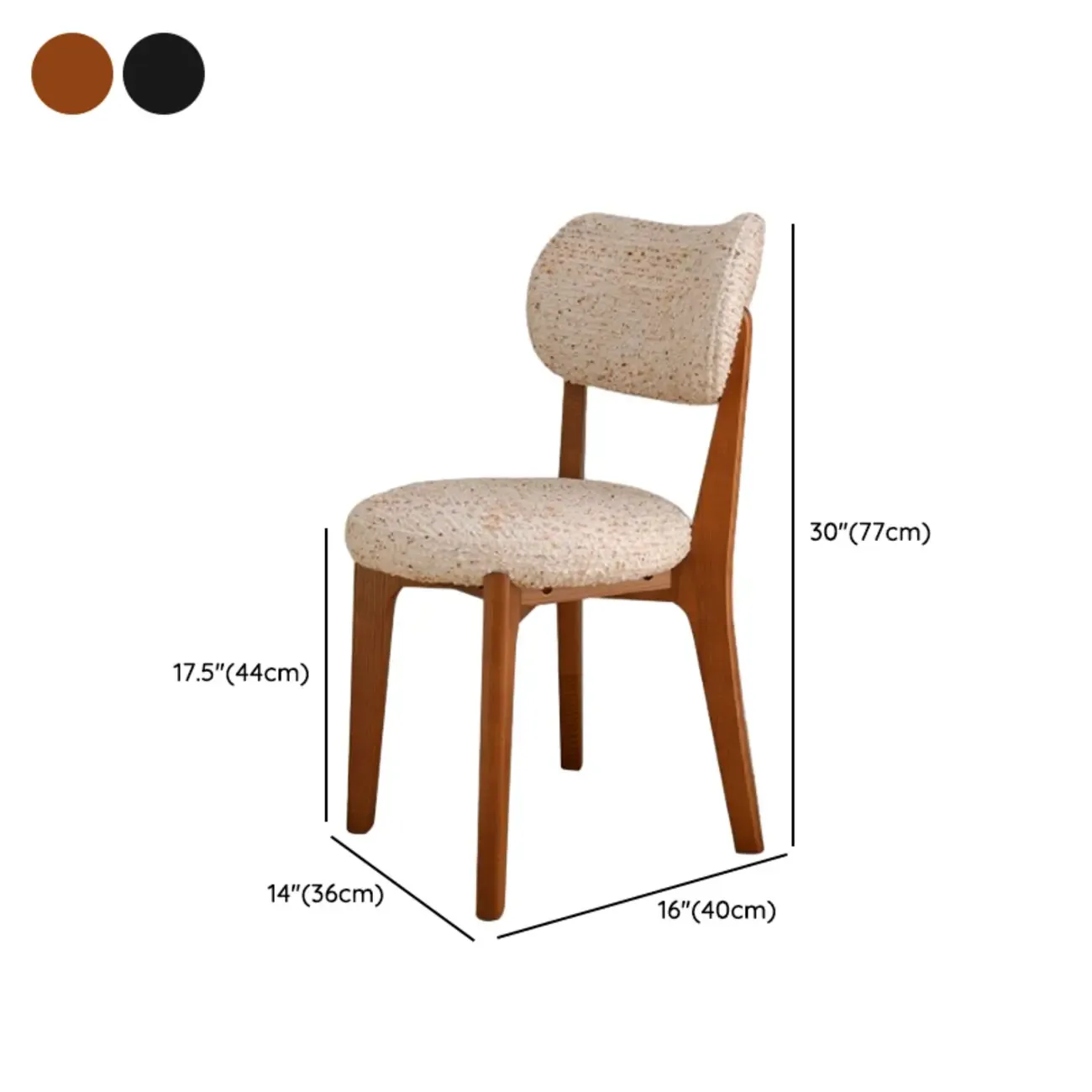 Modern Upholstered Low Back Wooden Dining Chair