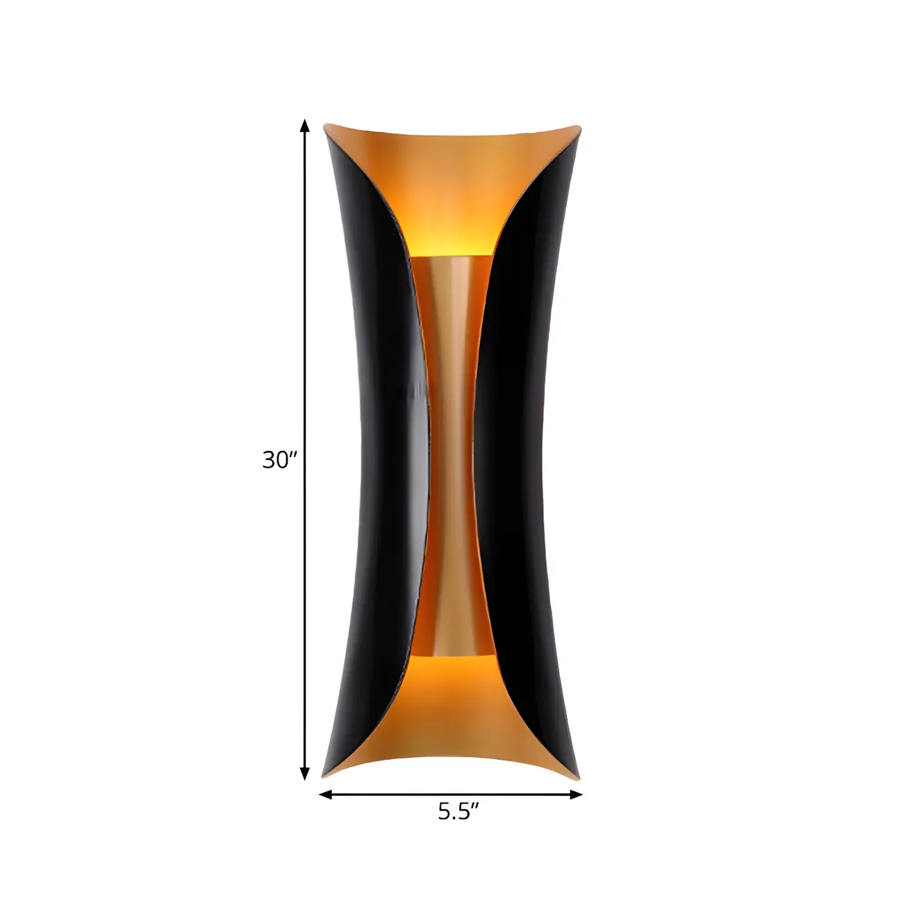 Black Metal Modern Curve Up Down Wall Sconce