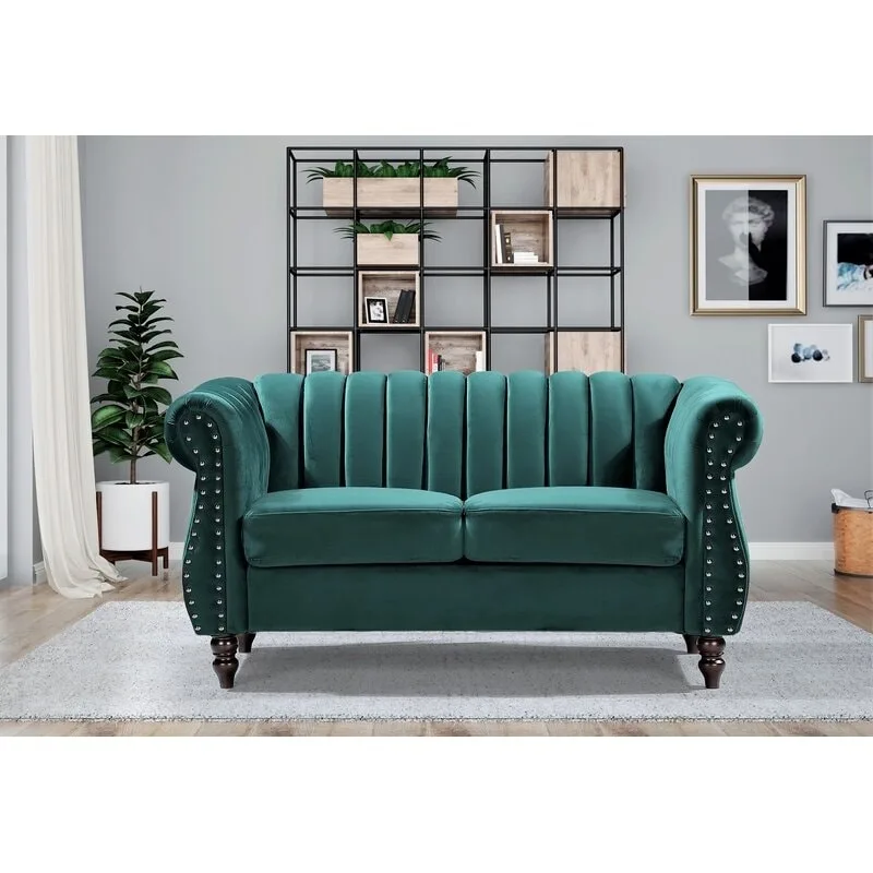 Velvet Chesterfield Loveseat
