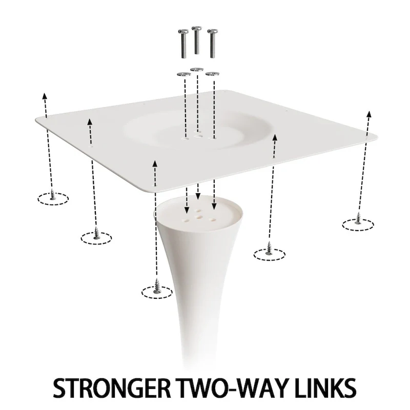 Modern 3-Piece Dining Set with Round Table & 2 High Back C-shaped Tube Chairs
