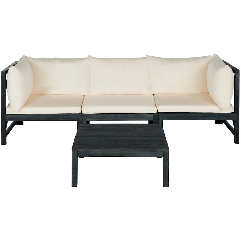 SAFAVIEH Outdoor Living Lynwood Dark Slate Grey/Taupe Sectional - 27W x 27D x 27H