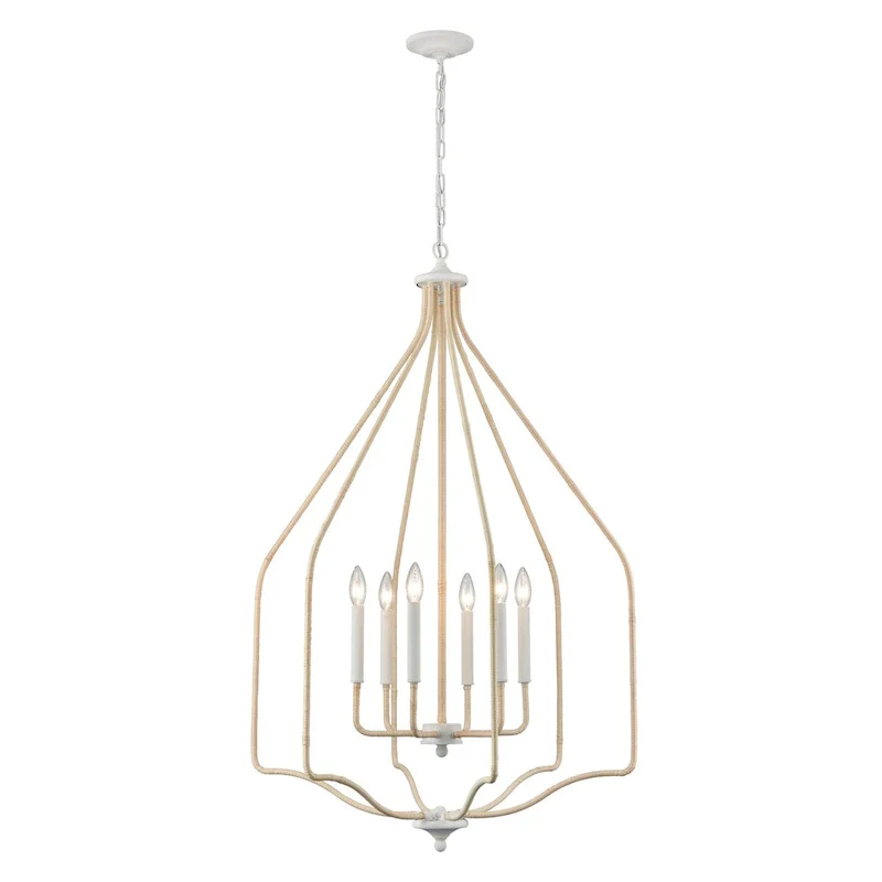 Elk Home Breezeway White Coral Finish With Pendant