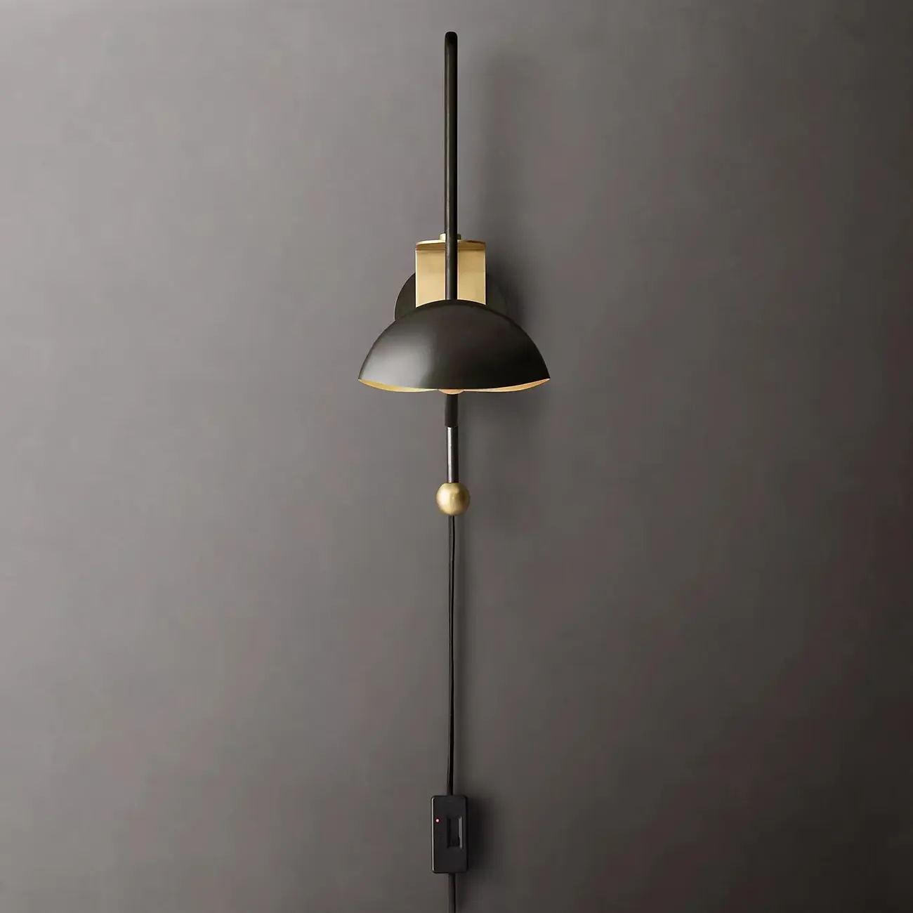 1-Light Copper Shade Swing Arm Wall Light