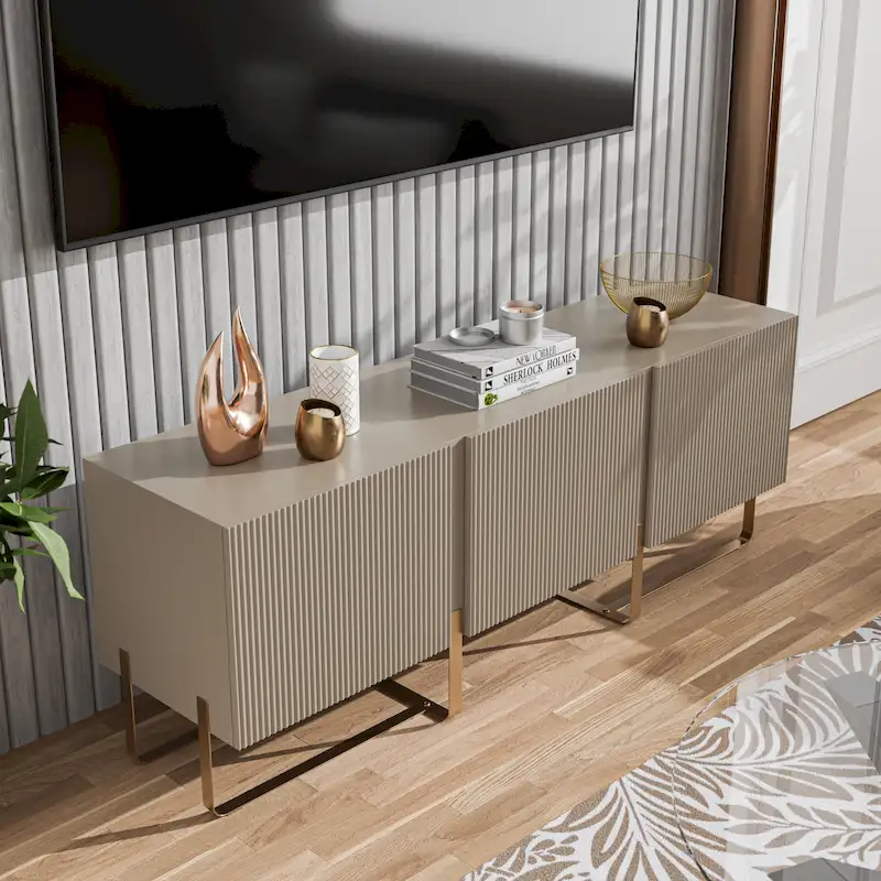 Modern 60-Inch 3-Door Storage TV Stand