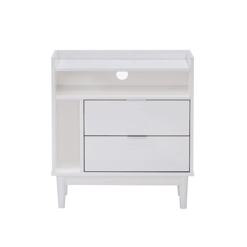 Middlebrook Modern Gallery Top Solid Wood Nightstand