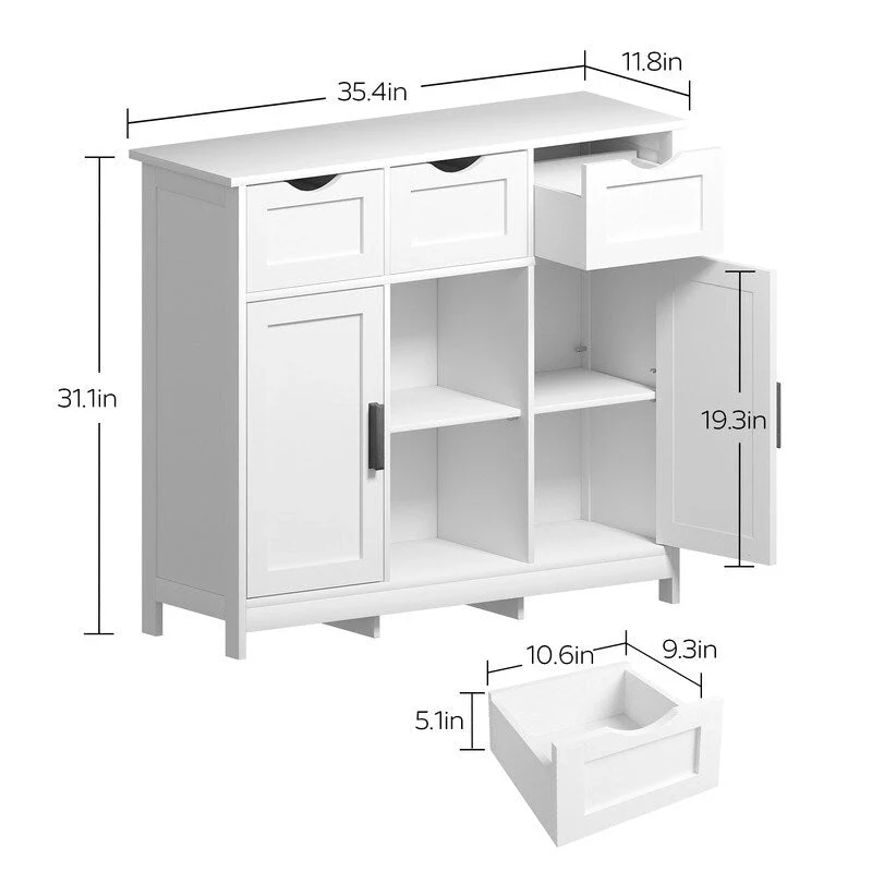 35.4 Wide 3 Drawer Sideboard