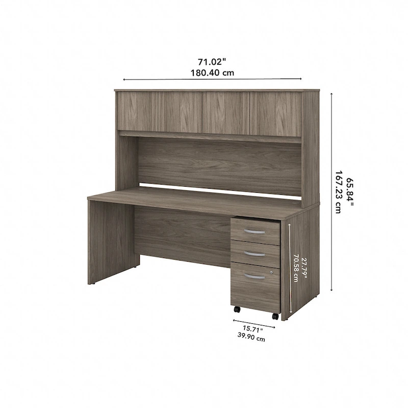 Studio C 72W Desk with Hutch and Drawers by Bush Business Furniture