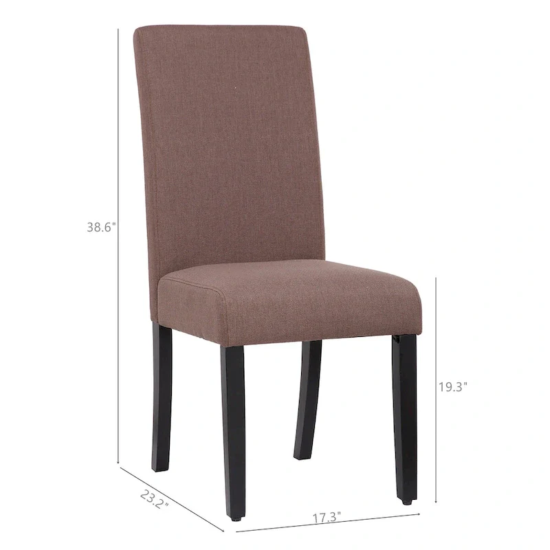Grandview Upholstered Linen Fabric Dining Chair (Set of 2)