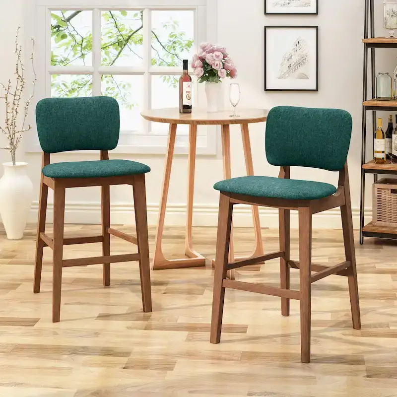 Fessenden 42-in. Upholstered-seat Wood Bar Chairs (Set of 2) by Christopher Knight Home