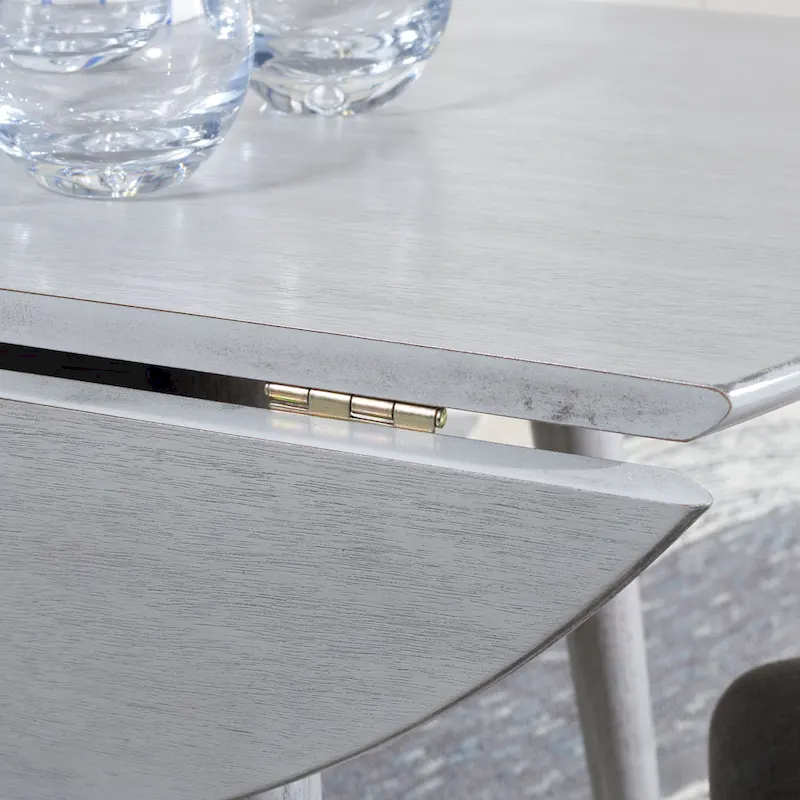 Dark Wood Folding Round Dining Table - Seats 2-4