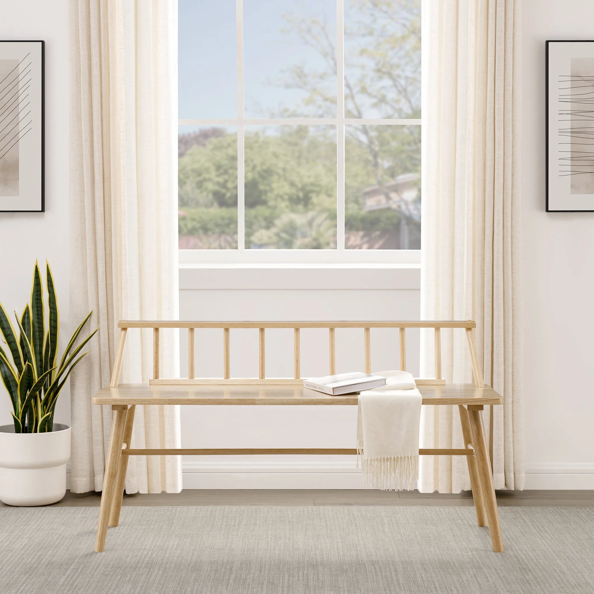 Walker Edison Spindle 47 Low Back Bench