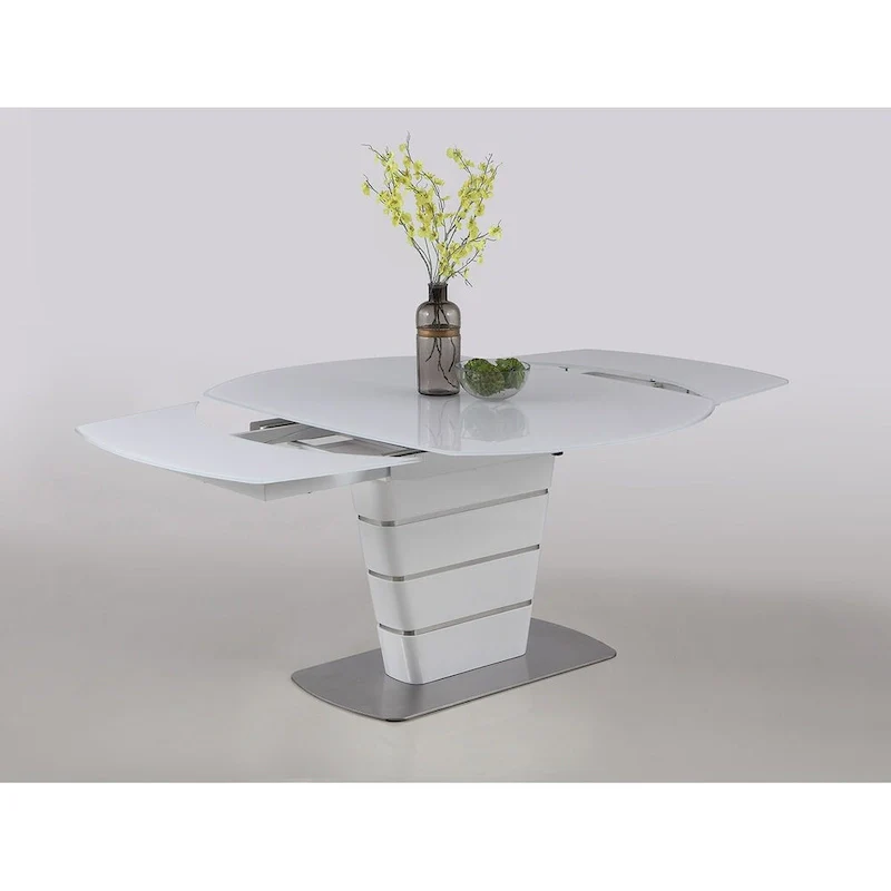 White Starphire Glass 5-Piece Dining Set - Modern Style
