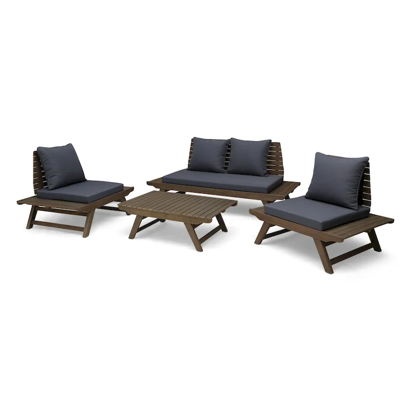 Sedona Acacia Wood 4-piece Outdoor Chat Set by Christopher Knight Home