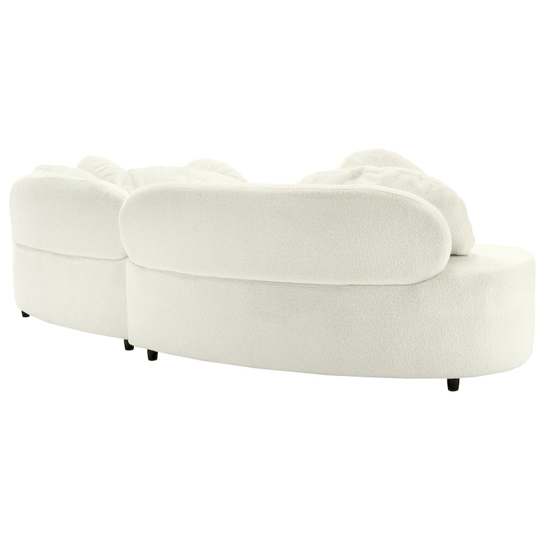 103.5 Lamb Velvet Armless Sofa with 6 Pillows and Floating Design