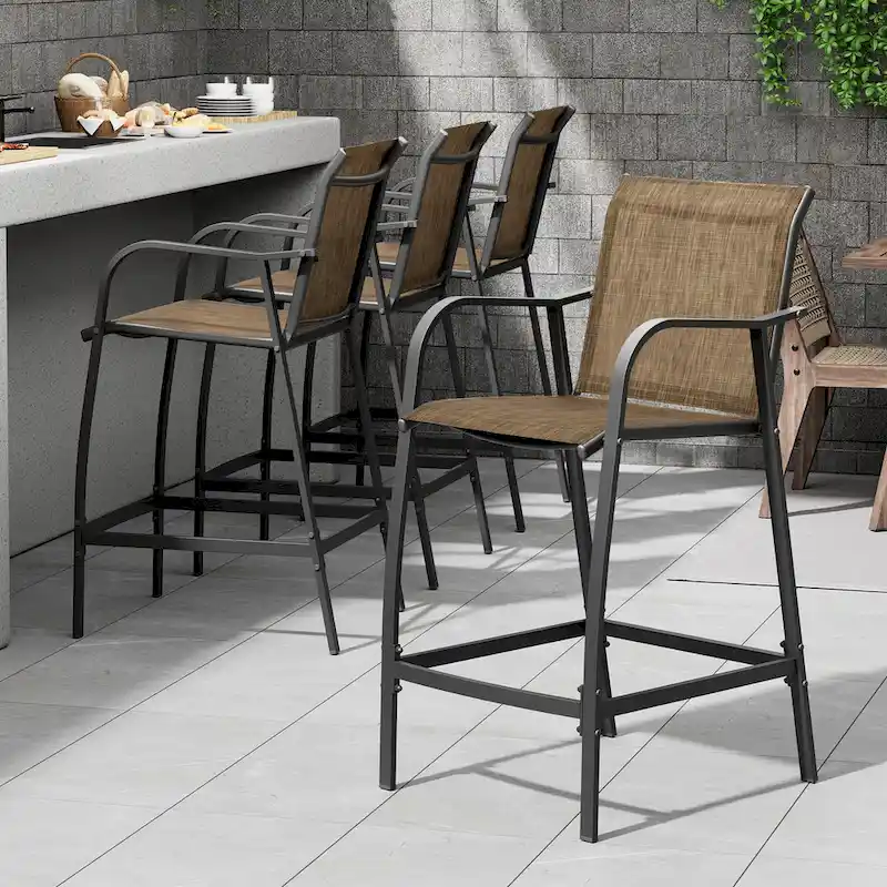 Pellebant Outdoor Bar Height Barstools Patio Bar Stools Chairs - 22.5  D x 21.3  W x 44  H