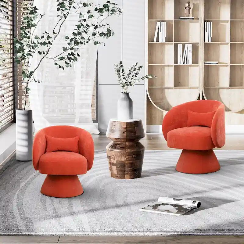 Ouyessir 360 Degree Modern Swivel Cuddle Barrel Sofa Chairs
