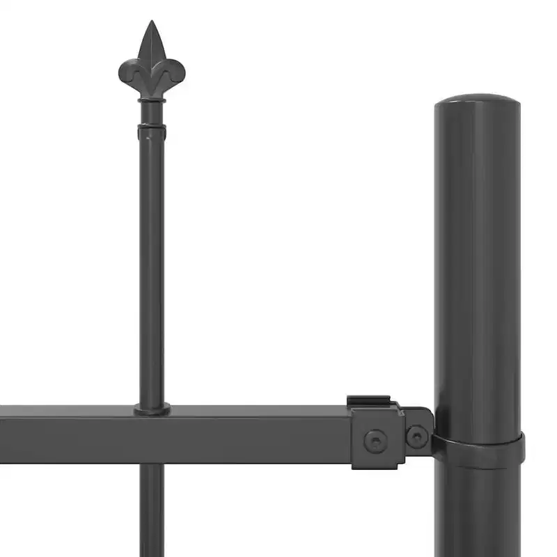 vidaXL Garden Fence 4 pcs Grey 22.31 x 3.28 ft Powder-coated Steel