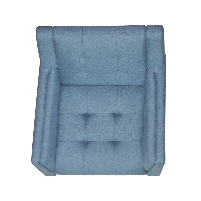 Modern Armchair - Blue, Beige - Tufted Single Seat