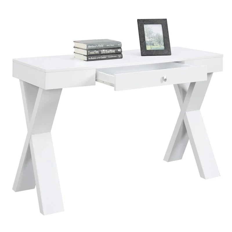 1 Drawer Desk with Crisscross Legs