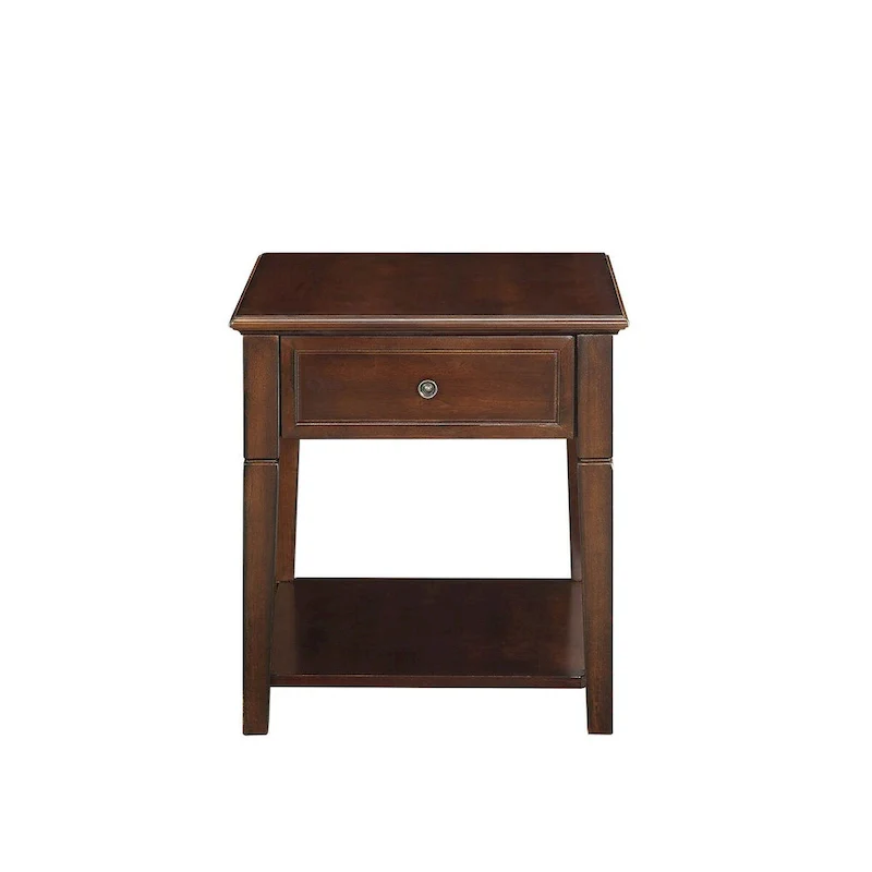 HomeRoots 24 Walnut Manufactured Wood Rectangular End Table With Drawer And Shelf - 22