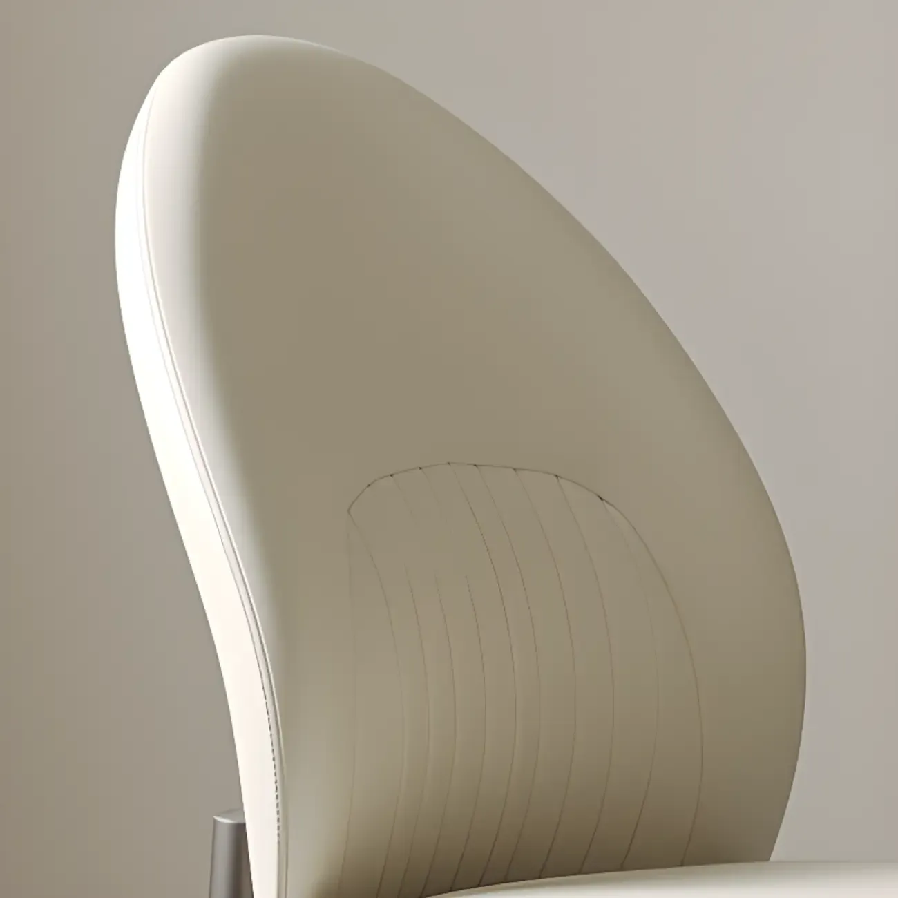Modern Oval Back Faux Leather Armless Dining Chair