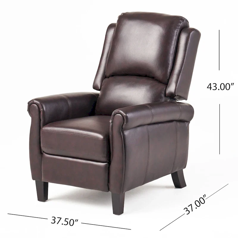 Haddan PU Leather Recliner Club Chair by Christopher Knight Home