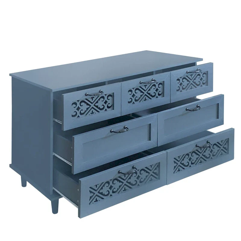 7 Drawer Cabinet,With Black Metal Handle