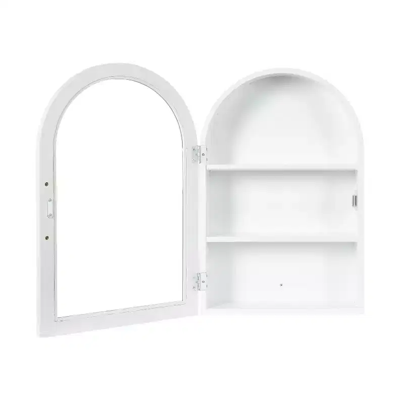 Kate and Laurel Arcott Arch Wall Cabinet, 16x7x24 White
