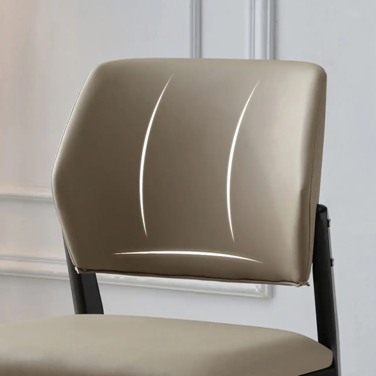 Scandinavian Faux Leather Low Back Dining Chair