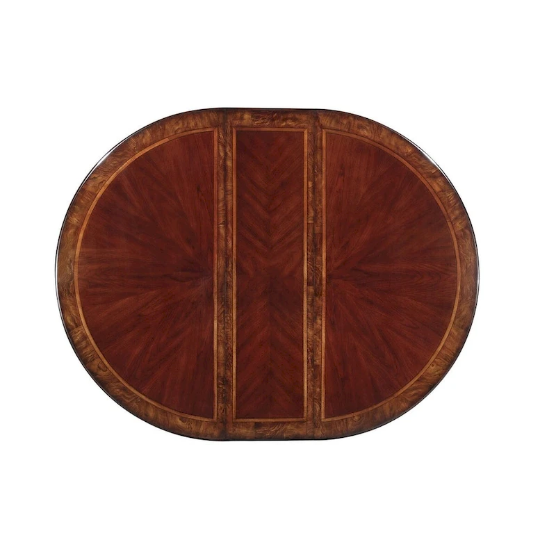 Shelby Cherry Traditional Fabric Oval Double Pedestal Dining Room Set