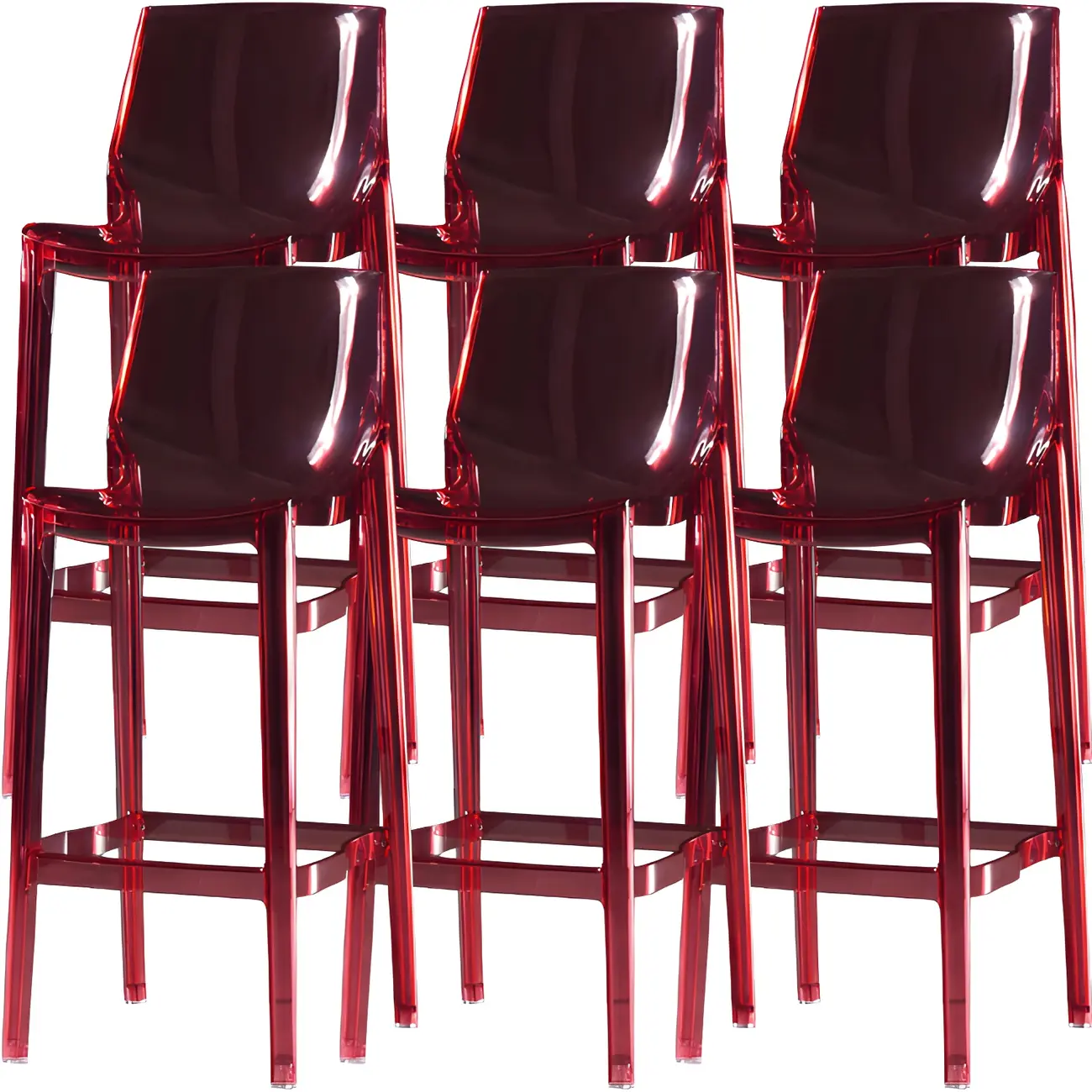 Modern Acrylic Transparent Chic Rectangle Durable Bar Stool