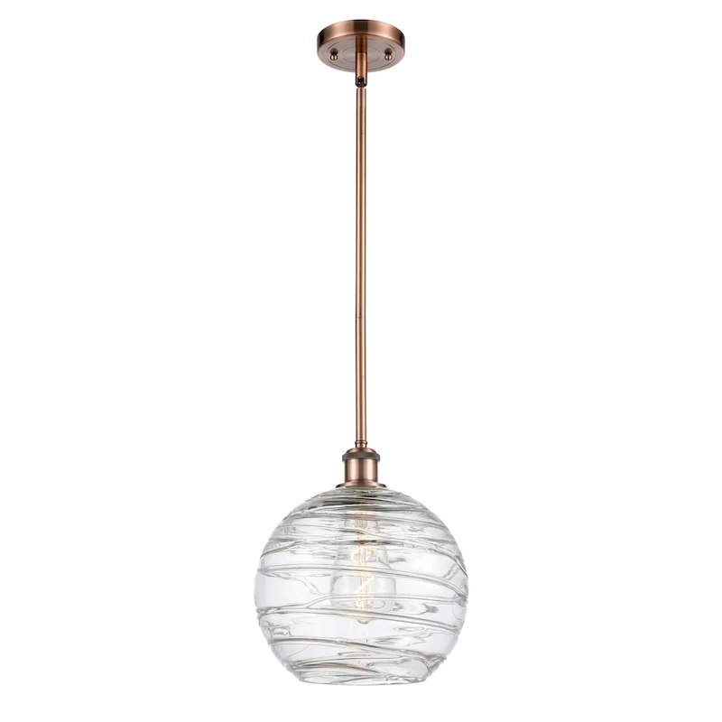 Innovations Lighting Athens Deco Swirl - 1 Light 10  Stem Hung Mini Pendant