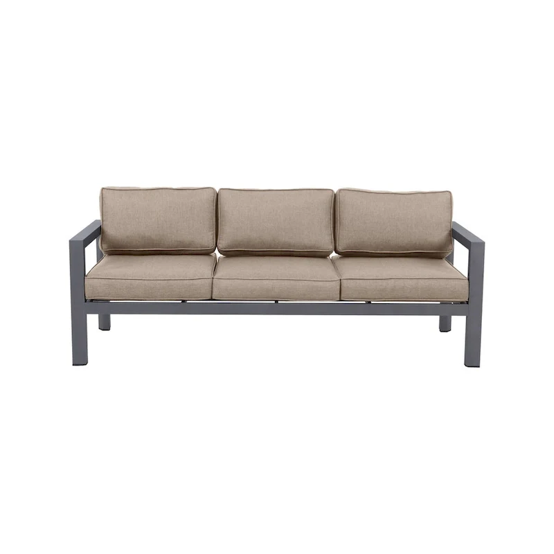 Cabo Aluminum Sofa with Gray Frame with Cushion.