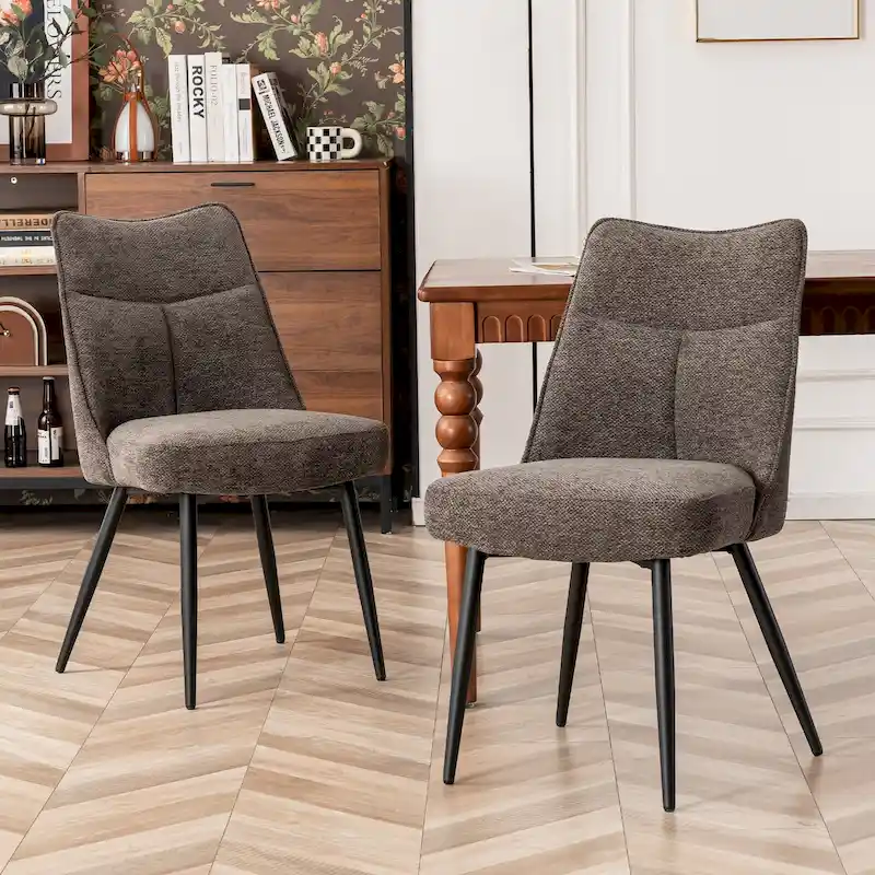 Modern Upholstered Fabric Kitchen & Dining Room Chairs Set of 2