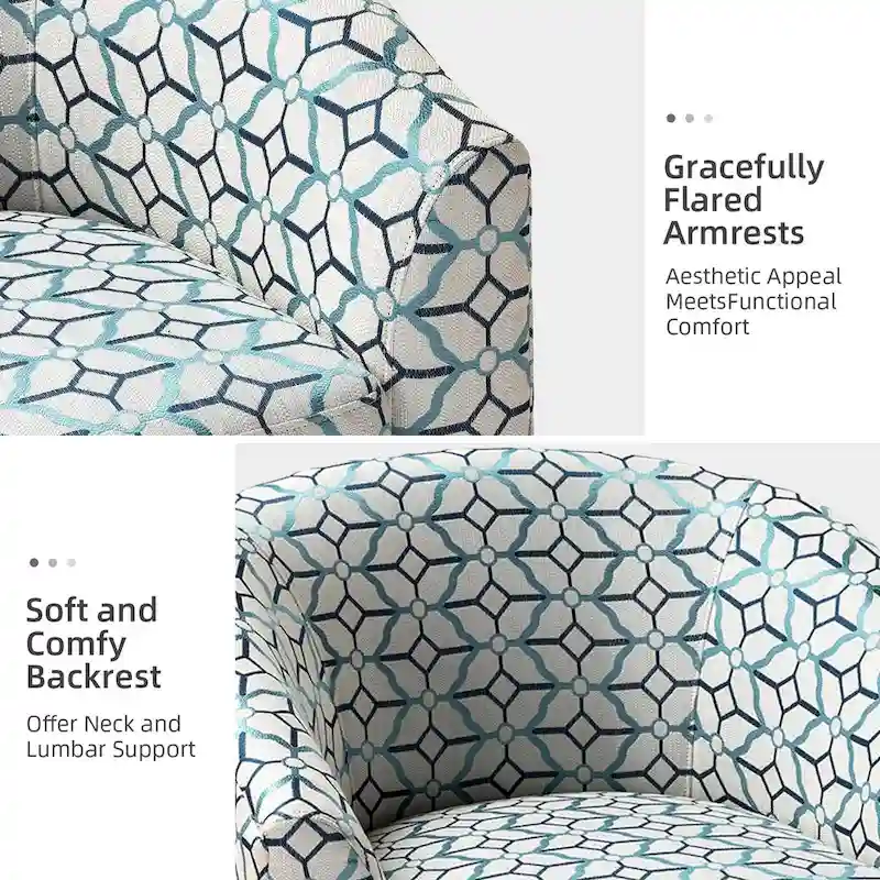 Cuenca Modern Upholstered Barrel Chair with Swivel Base Set of 2