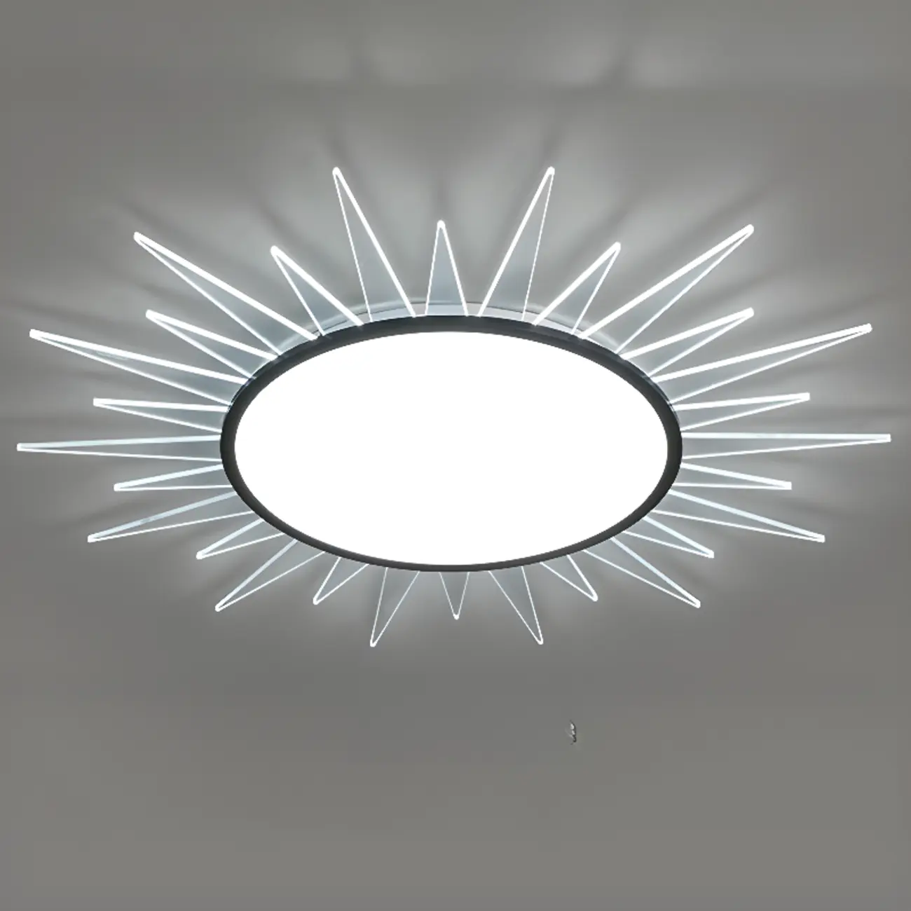 Large Acrylic Round Sunburst LED Flush Mount Ceiling Light