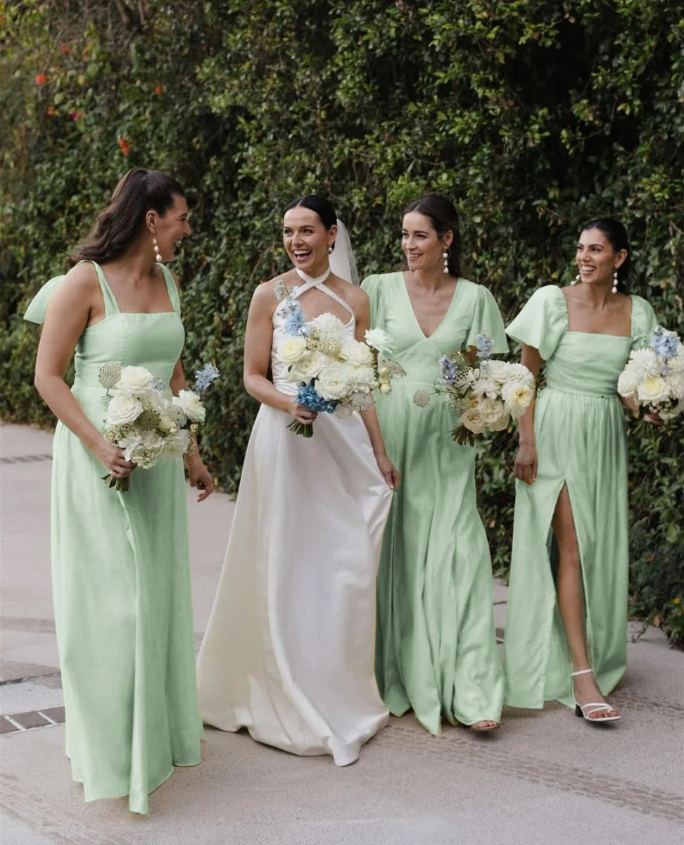 Chic A-Line Daffodi Long Bridesmaid Dresses