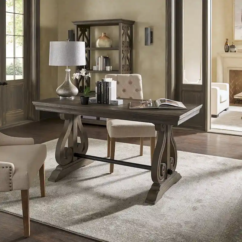 Gannon Wire Brushed Wood Oak Finish 1-Drawer Writing Desk by iNSPIRE Q Artisan